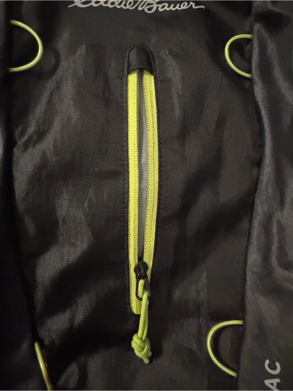Eddie Bauer Black Backpack with Lime Accents
